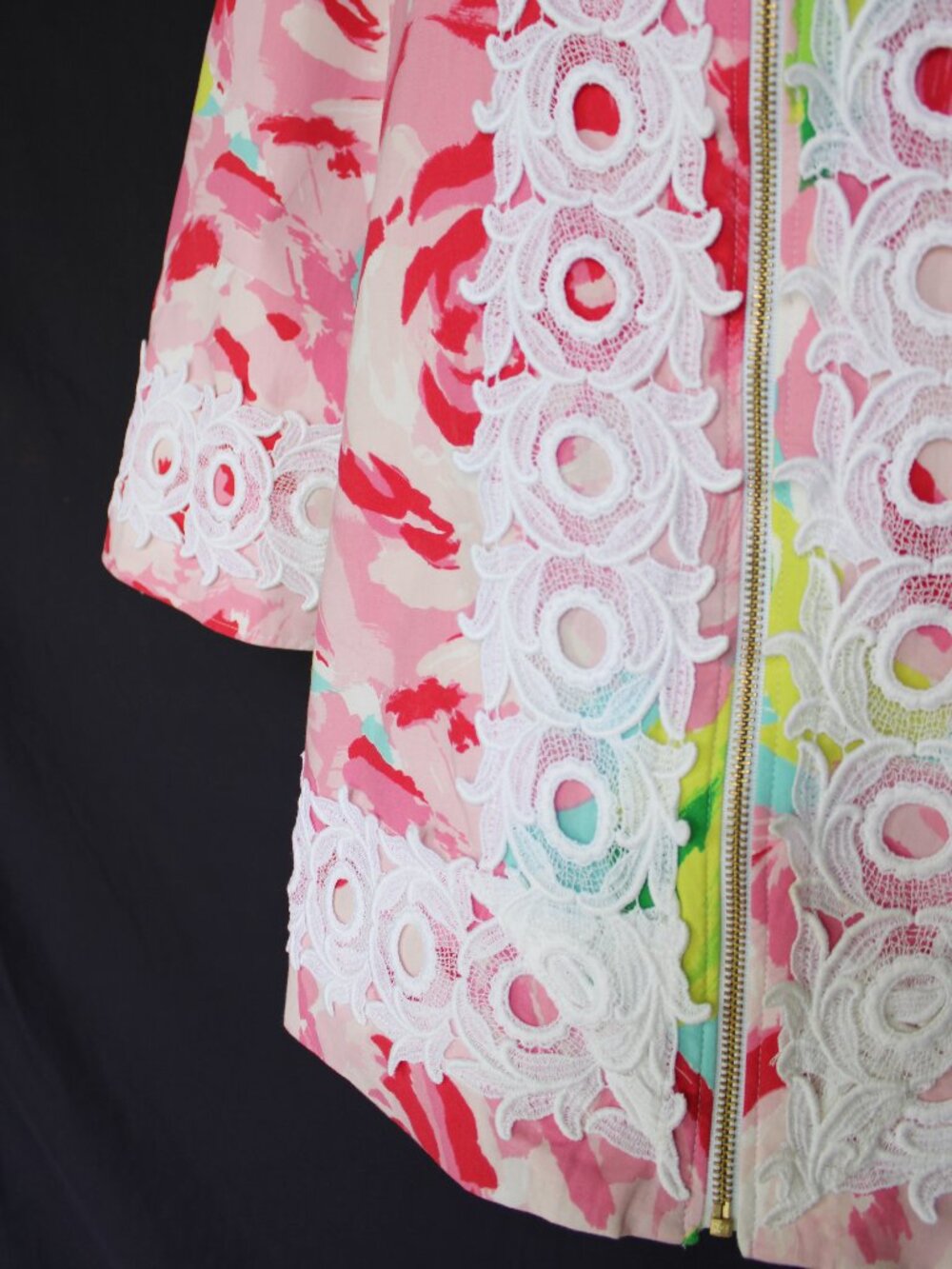 Rare custom Lilly Pulizer caftan tunic kimono dress First Impression lace tassel - Picture 8 of 10